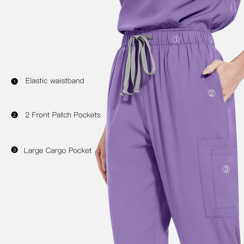 42162 Hospital joggar button jacket work pant work clothes work wear pant suit for arab women