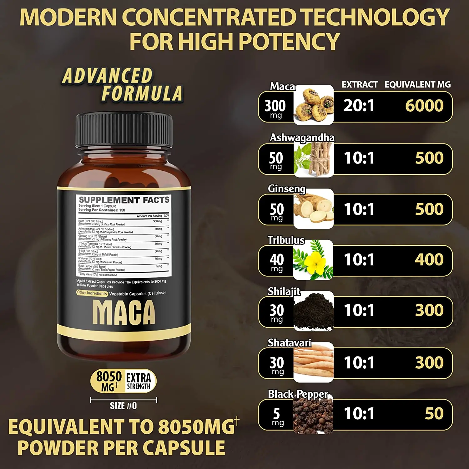 Hot Sale Ultimate Red & Yellow Maca Root Ginseng Pill Supplement Male Energy Support Black Maca Extract Capsules For Men