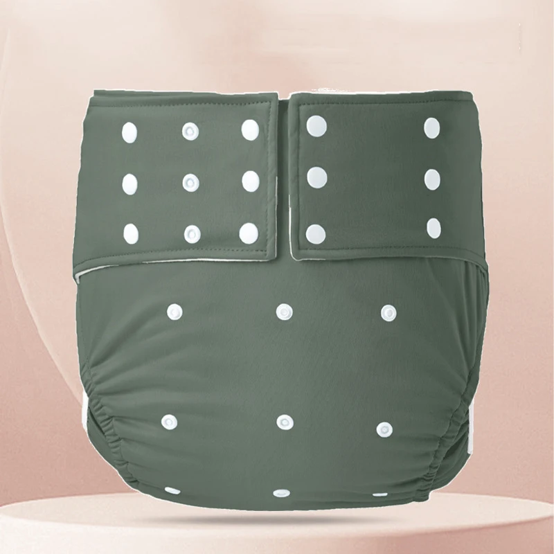 Plus Size Adult Cloth Diaper Pants Washable Leak Proof Elderly Diaper Inserts Waistband Snap Adjustable