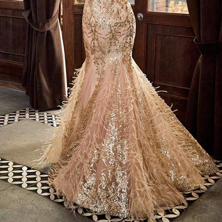 OEM New Arrival Sequin Floral Long Mermaid Party Woman Dresses