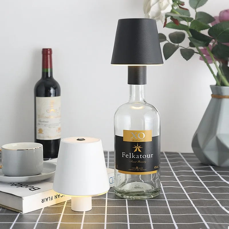 Современная перезаряжаемая Беспроводная Трехцветная диммируемая декоративная ресторанная гостиничная Светодиодная лампа для бутылки вина JAIYI