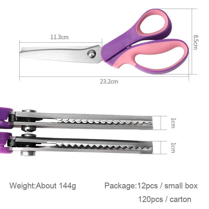Pinking Shears for Fabric, Professional Dressmaking Sewing Scissors Zig Zag Fabric Craft Scissors 9inch