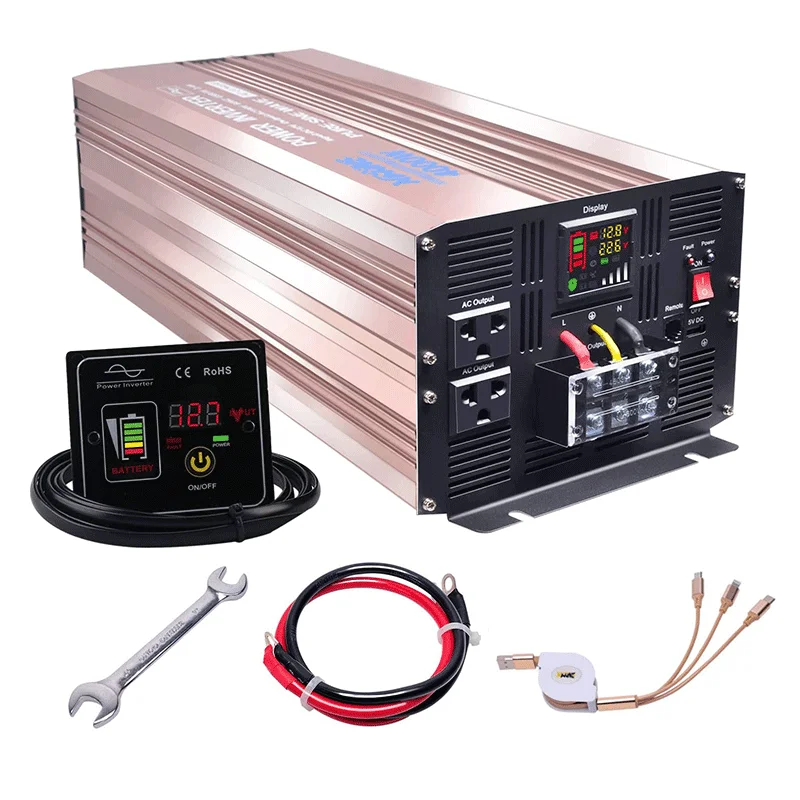 Инвертор постоянного тока 12 В в переменный 220 5000 Вт 6000 8000 чистый синусоидальный инвертор с