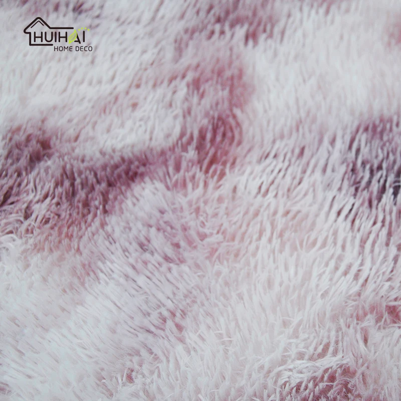 New trends tie-dyed comfortable warm super soft tapis Nordic 100% polyester long pile fur rugs modern home decor shaggy carpets