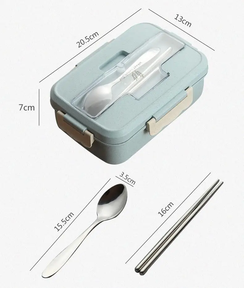 New Lunch Box Stainless Steel Dinnerware Food Storage Plastic Container Children Kids School Office Portable Bento Box Lunch Bag