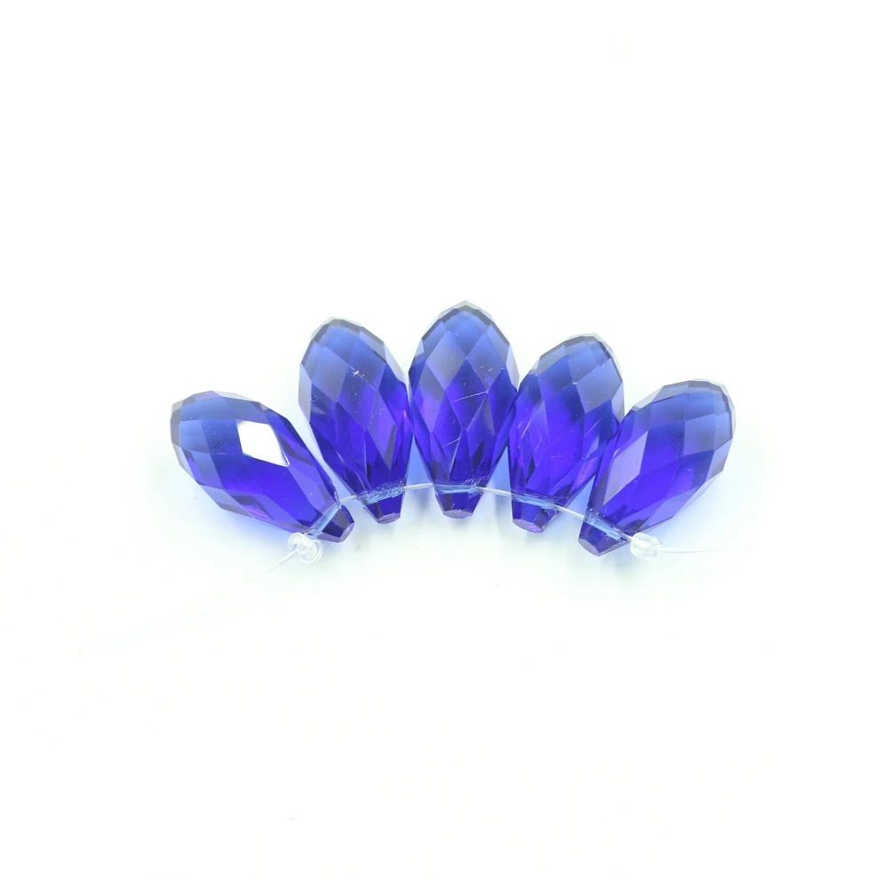 Zhubi 10X20MM 12X25MM Faceted Drop Glass Beads Bulk Natural Colors Crystal Briolette Teardrop Beads for Jewelry Making