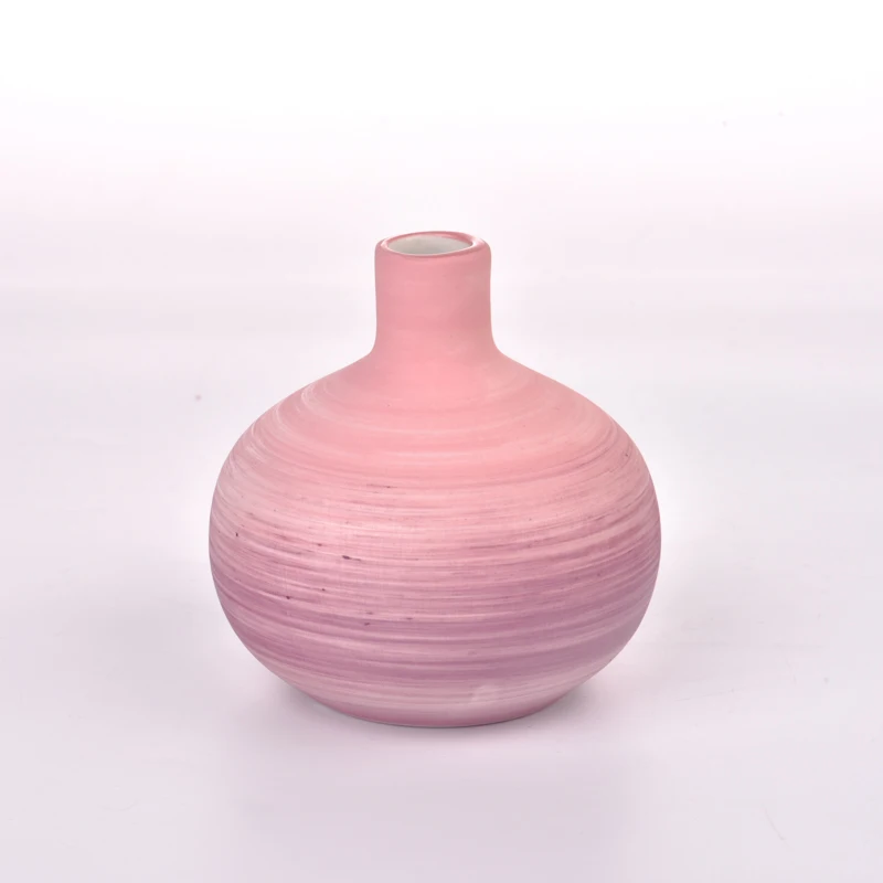 Luxury Pink Ceramic Bottle For Reed Diffuser Ceramic Diffuser Bottles And Ceramic Vase