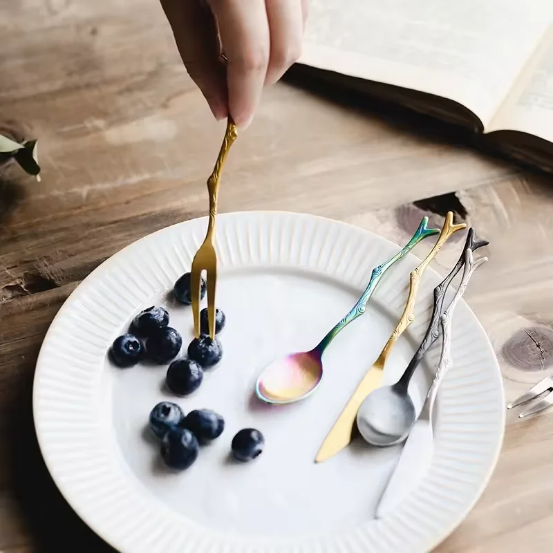 Hot Sale Stainless Steel Coffee Spoon Forks And Knives Set Mini Spoon Butter Knife