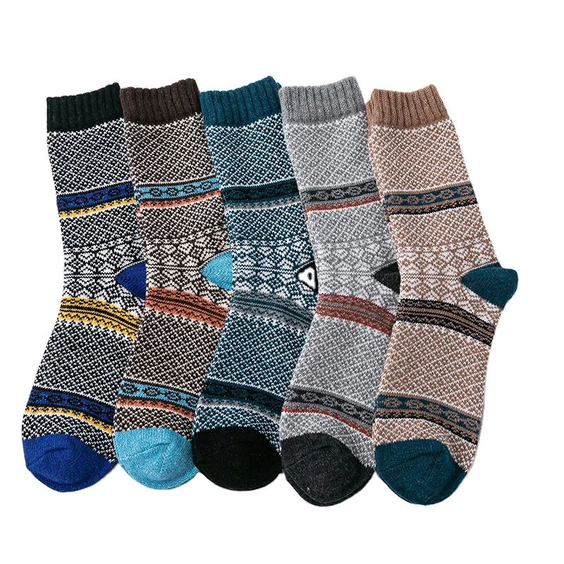 Winter Warm Thermal Thick Retro Merino Wool Socks Wholesale