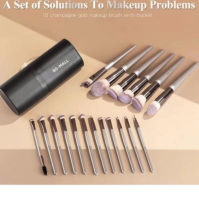 18 PCS make up brushes Synthetic vegan Professional makeup brush Concealer luxury gift wholesale with Case