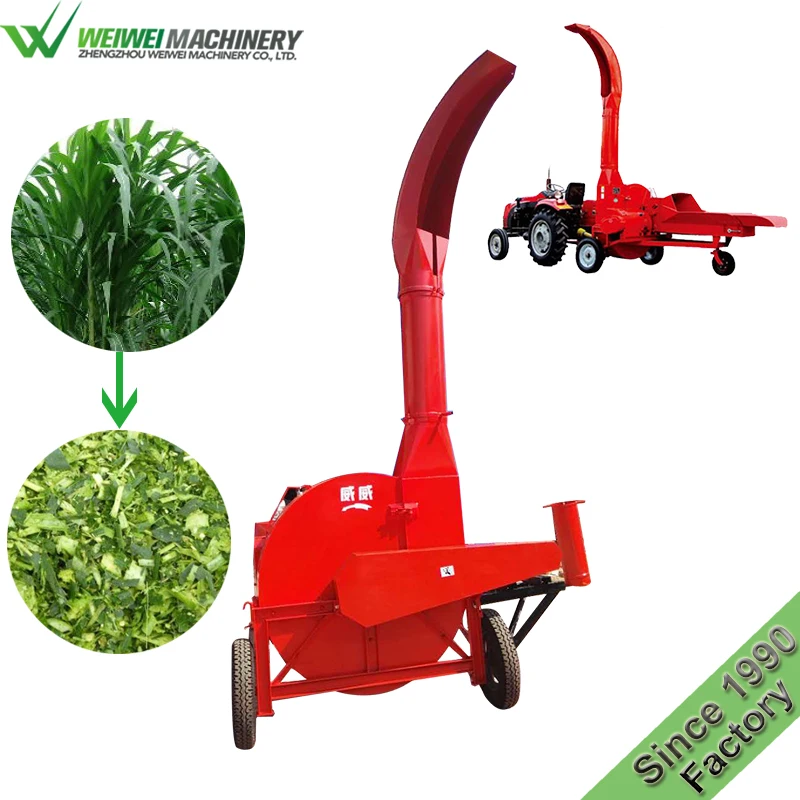 weiwei farm chaff cutter machines and equipment feed horse cattle goat price 10T per hour 15kw tractor PTO drive