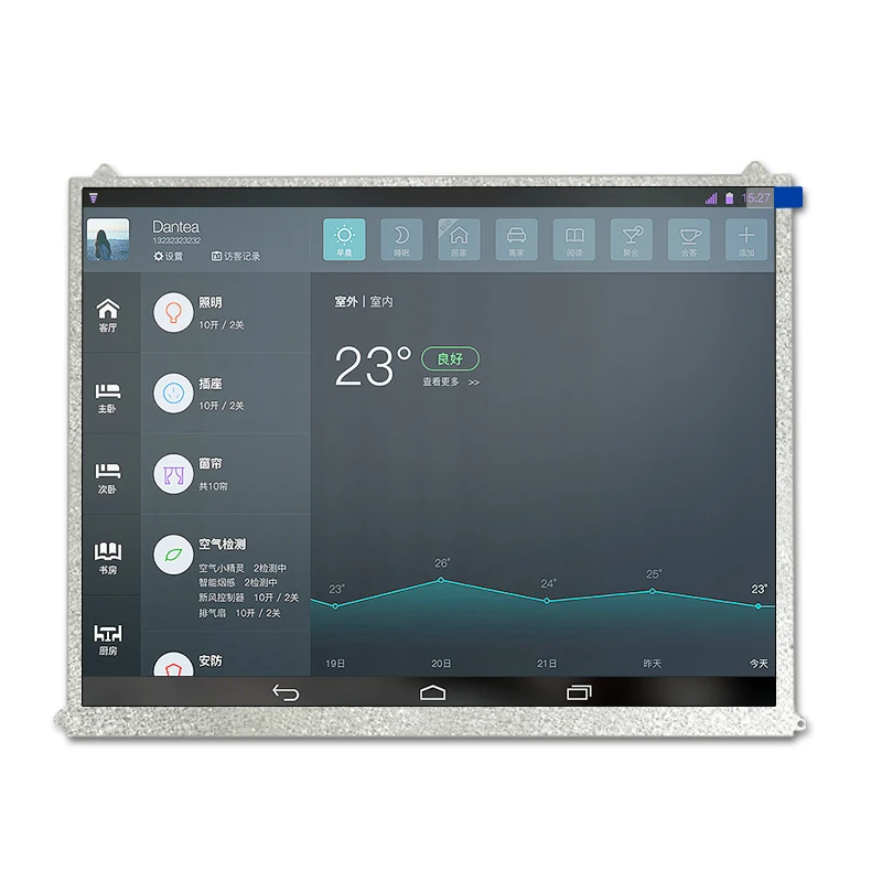 9.7' 9.7 Inch 1024xRGBx768 Resolution LVDS Interface IPS TFT LCD Display Module