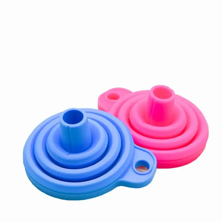 Flexible Silicone Collapsible Funnel  Foldable Kitchen Funnel  for Liquid Powder Transfer
