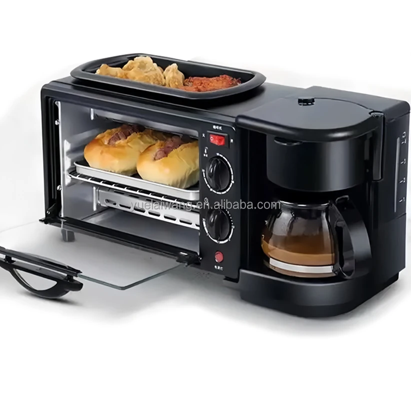 Factory direct sales In stock 3 in 1 breakfast station oven coffee maker household home 3in1 breakfast machine