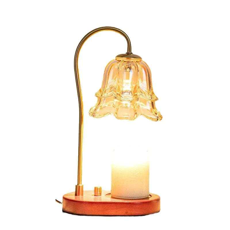 25V 35W Electric Flower Shaped Candle Warming Lamp Burner Wax Melt Warmer Dimming Table Lamp For Bedroom Wedding Birthday Gifts