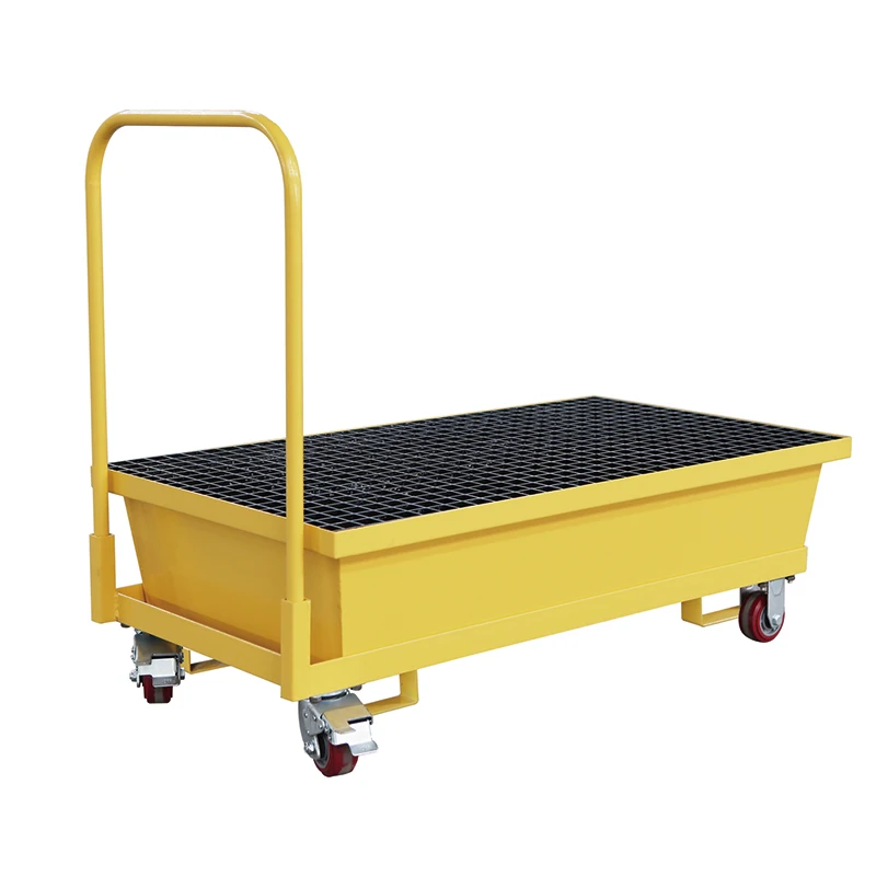 SYSBEL CE Approved 2 Drum Steel Spill Control and Spill Containment Pallets with Mobile cart