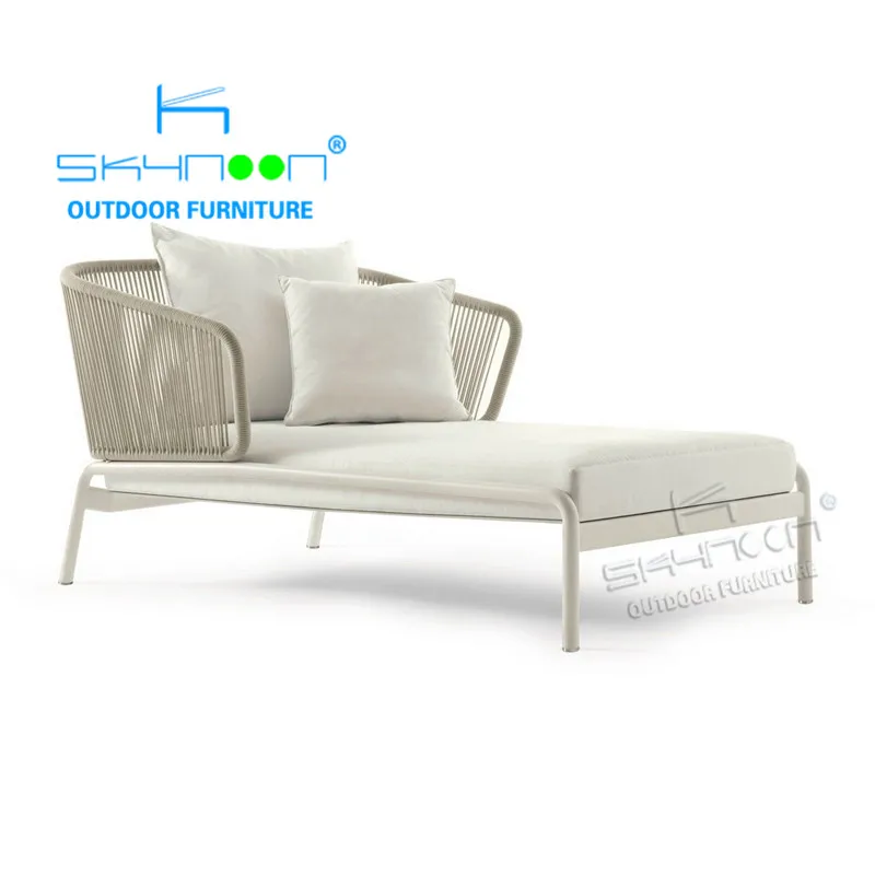 Best selling Modern pool sun lounger High quality double chaise lounge hotel Best option rope furniture(72004)