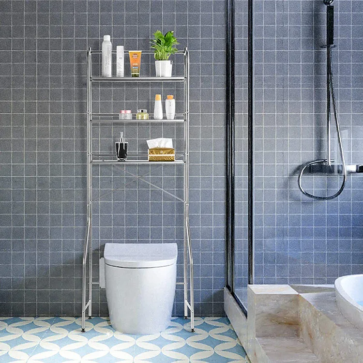 3-Tier Over The Toilet Shelf Stainless Steel Bathroom Organizer  Space Saver, 3-Tier Over The Toilet Storage Rack
