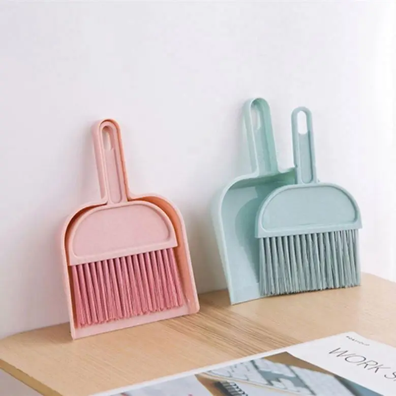 Handle Small Broom Computer Cleaning Brush Plastic Sweep Small Table Sweeper Mini Cleaning Brush Set