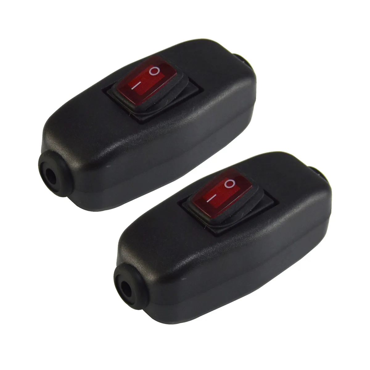 Light Waterproof Switch, 2Pcs Appliance Switch ON/OFF Button Inline Cord Cable Switch with LED Indicator Red for Table Lamp Desk