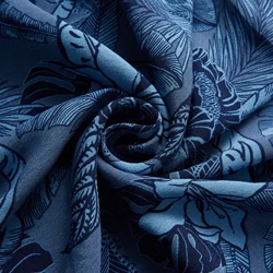 NO MOQ 2022 new design crinkle 53% viscose 47% rayon printed poplin fabric for dress