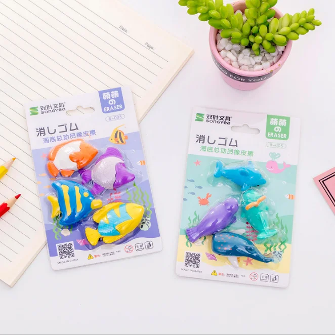 Marine animal whale dolphin rubber suit eraser suit student rubber stationery gift