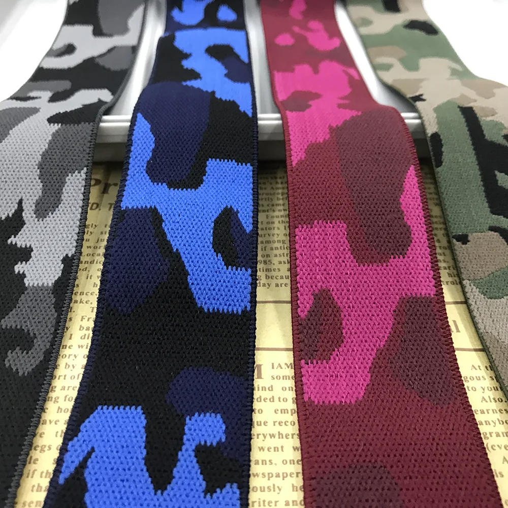 Nylon heat transfer color woven tape camouflage woven tape jacquard elastic band