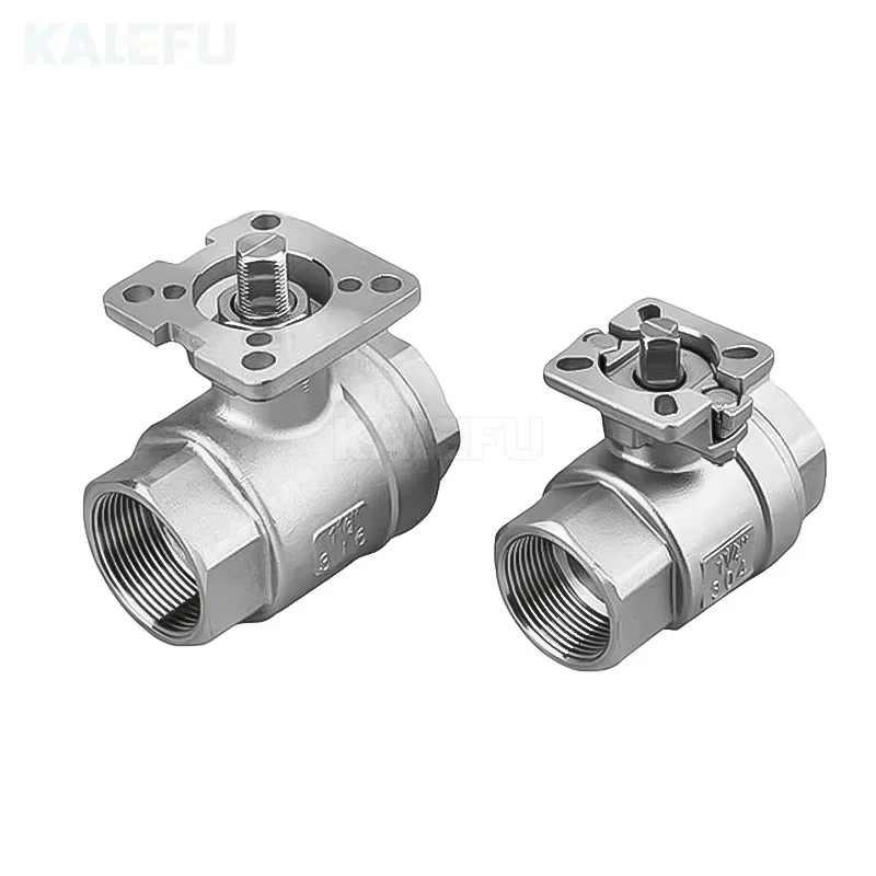 Two PC High Platform Female Thread Floating Ball Valve 1000WOG 1.6Mpa 304 316 Stainless Steel Pneumatic Electric Switch Valves