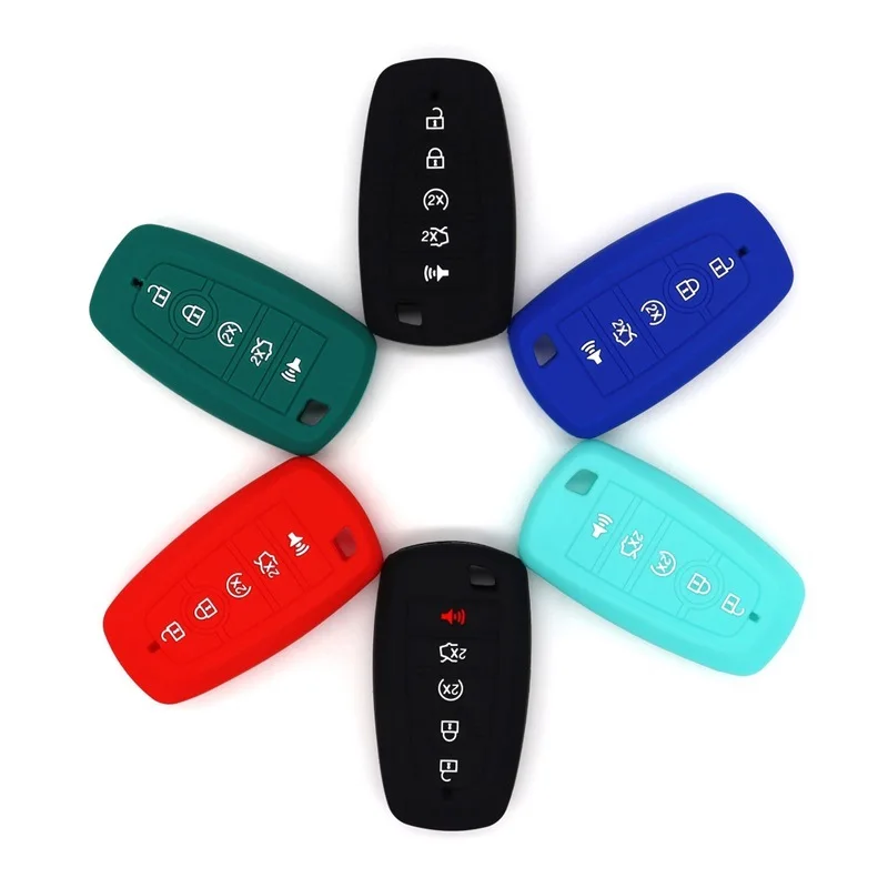 Silicone Car Key Cover with 5 Buttons Protective Shell Case for Ford Accessory keys Protector