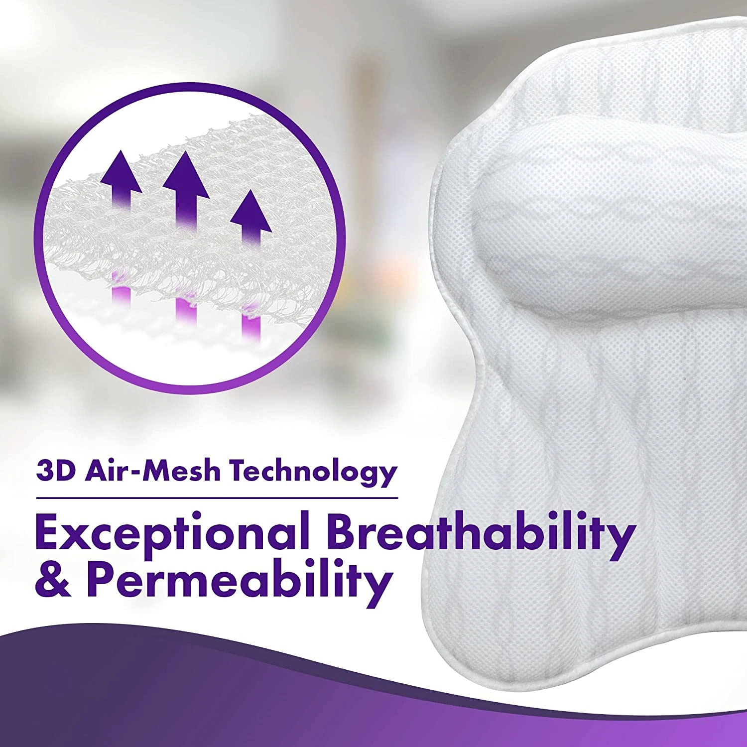 3D Bath Bathtub Shoulder Pillows for Soaking Tub,Head,Neck,Support Cushion Headrest