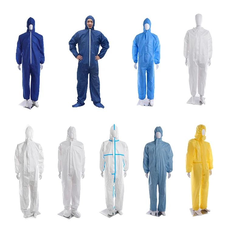Hot Sales Customized Disposable 40g Blue PP Dustproof Nonwoven Clothes Coverall