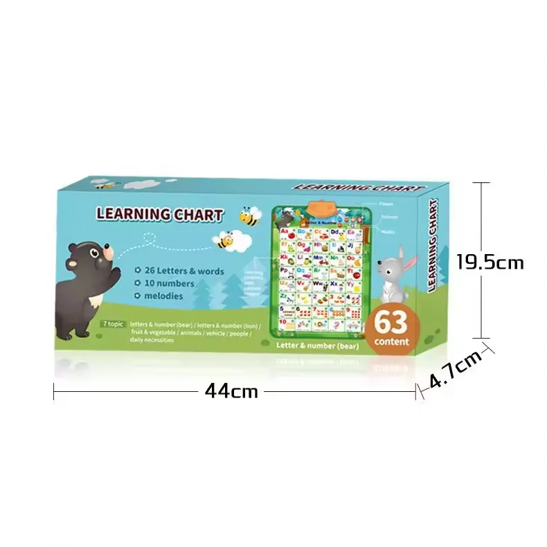 Interactive Alphabet Wall Chart Learning ABC Poster for Toddlers kids Learning Machine