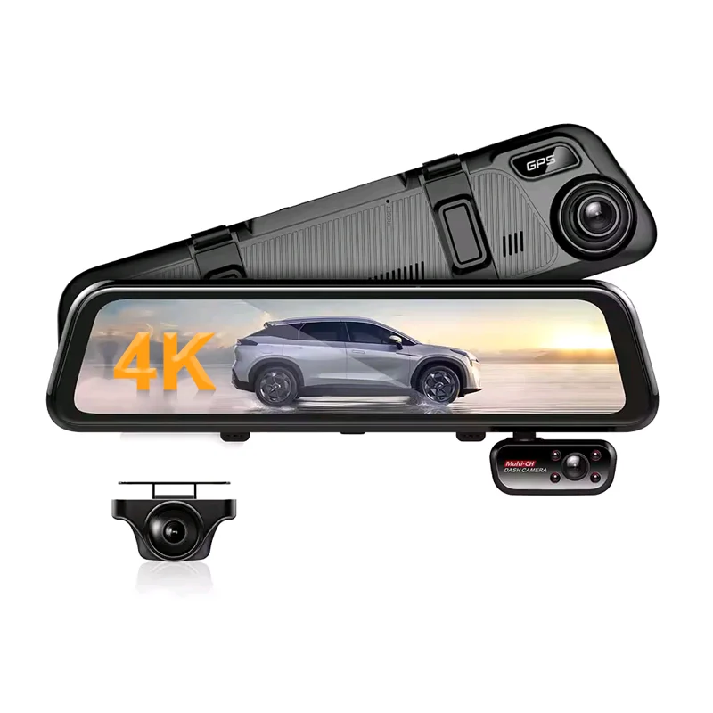 AOEDI AD890 4K 3 Lens Car Recording Mirror Dual Camera DVR Dash Cam Front And Inside Rear View Dashcam With Wifi GPS