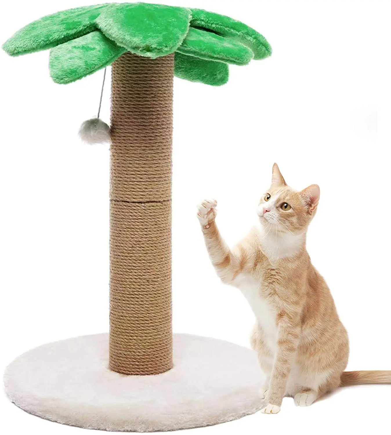 Small Cat Scratching Posts Kitty Coconut Tree-Cat Scratch Post for Cats and Kittens Plush and Sisal Scratch Post
