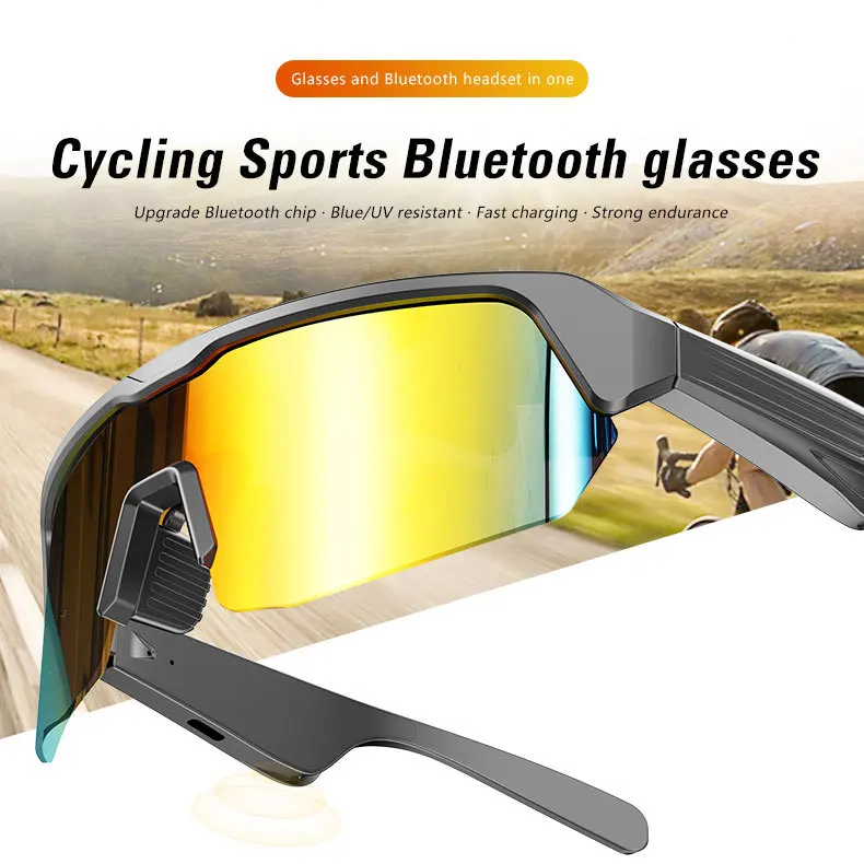 Wholesale Outdoor Sports Sunglasses Smart Glasses Fashion Cycling Bluetooth Glasses Listening to Music and Making Calls