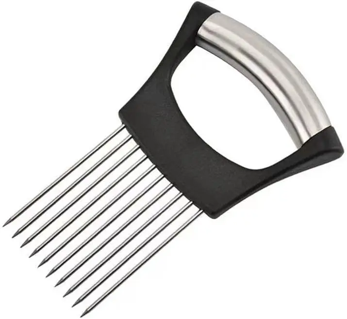 Kitchen Gadgets Onion Cutting Tool Vegetable Potato Cutter Onion Slicer Stainless Steel Onion Holder For Slicing