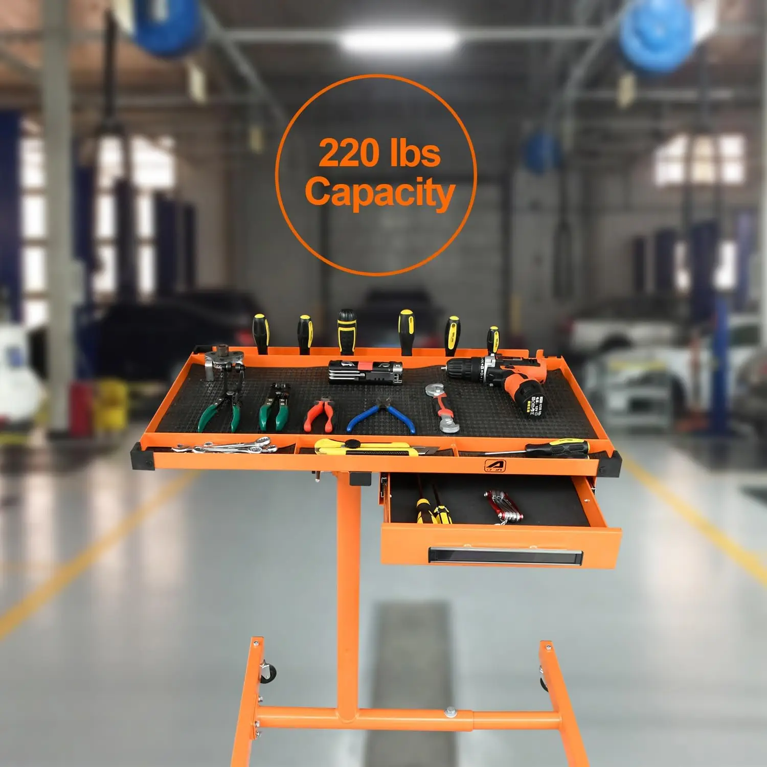 Custom Heavy Duty Adjustable Tear Down Work Table Tool Cart on Wheels with Drawers  Mobile Tool Storage Cart