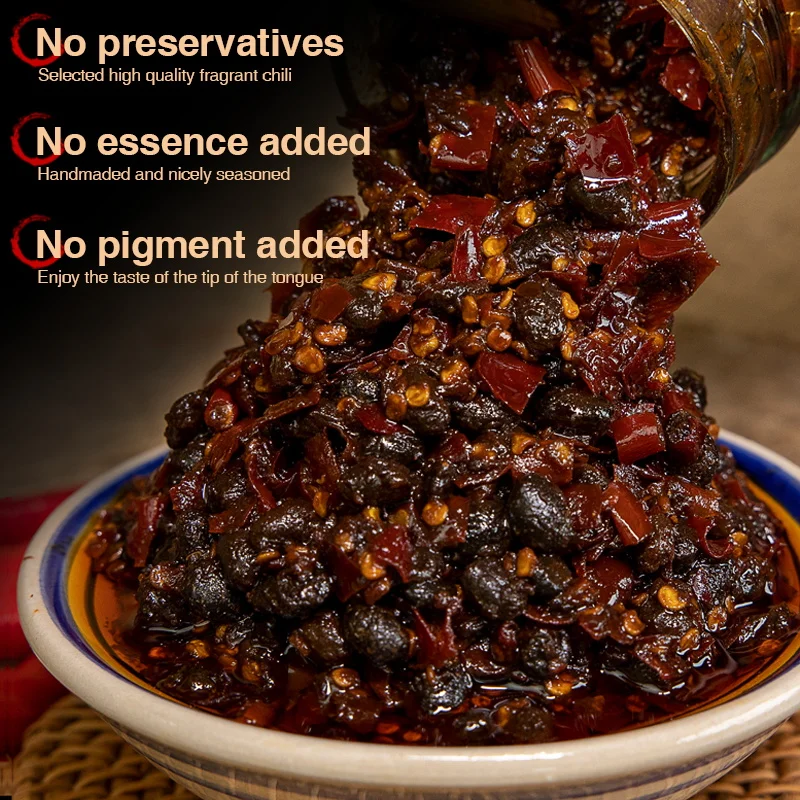 Xiangji No.18 Black Bean Sauce Added Wild Chili Rich Aroma Suitable For Seasoning Full Grain Beans Marinated