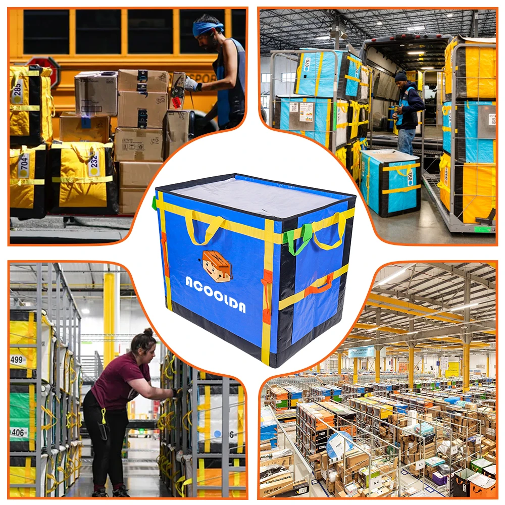 PP Woven Parcel Bag Handle Courier Style Storages Delivery Tote bag Sorting Stacking Bag