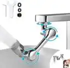 1080 Swivel Faucet Extender Sink Aerator 2 Mode Splash Water Filter Extension, Kitchen Bathroom