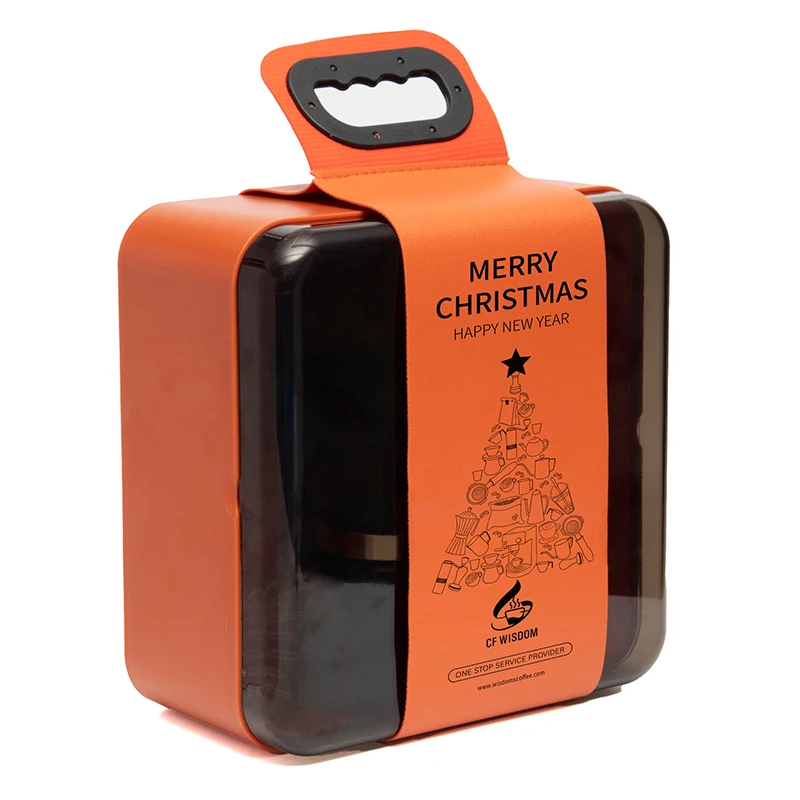 CNC Manual Coffee Bean Grinder With Wooden Storage Barrel For Gift Set