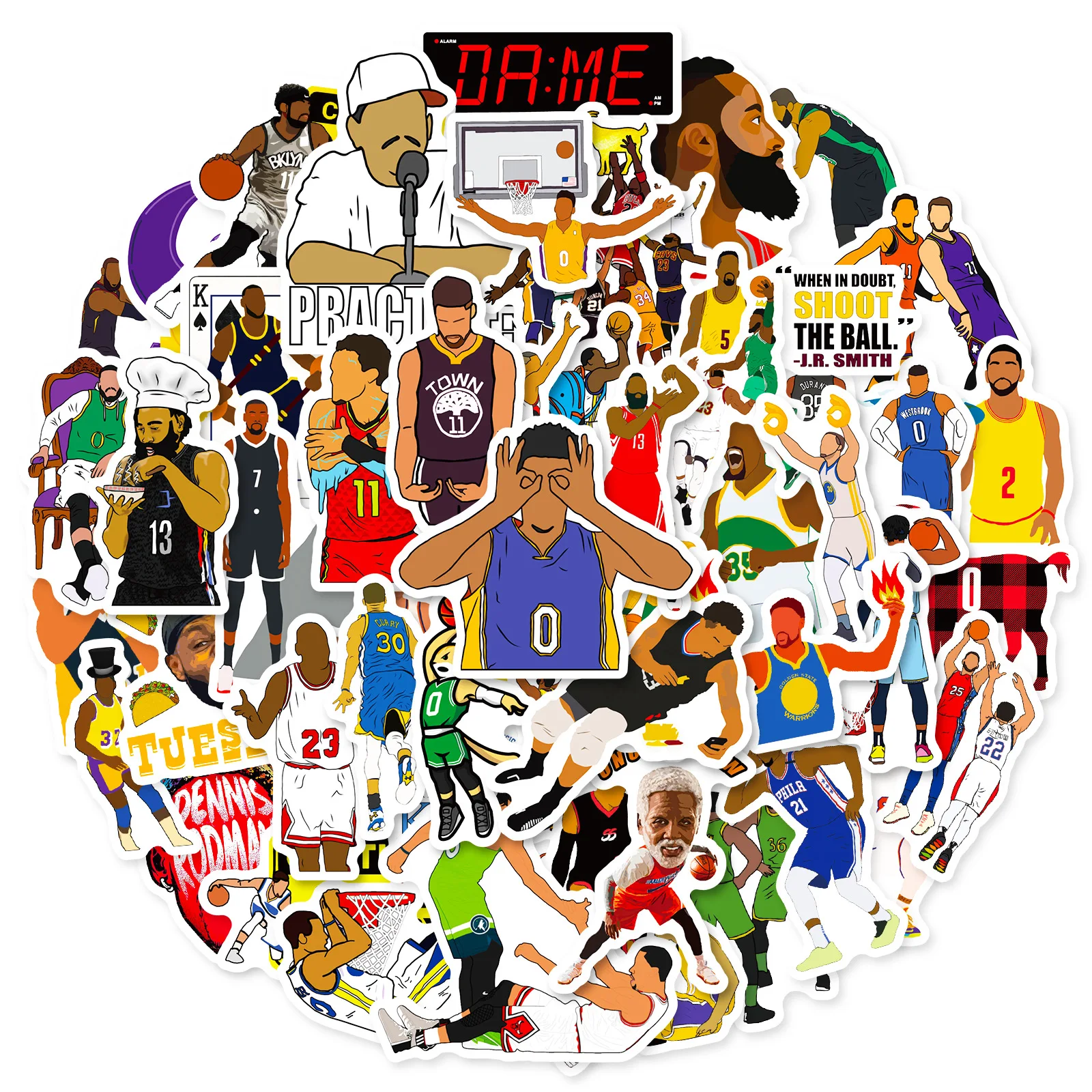 Multi-series 50pcs sport nba basket ball Team cool deco waterproof phone case car bicycle luggage table macbook suitcase sticker