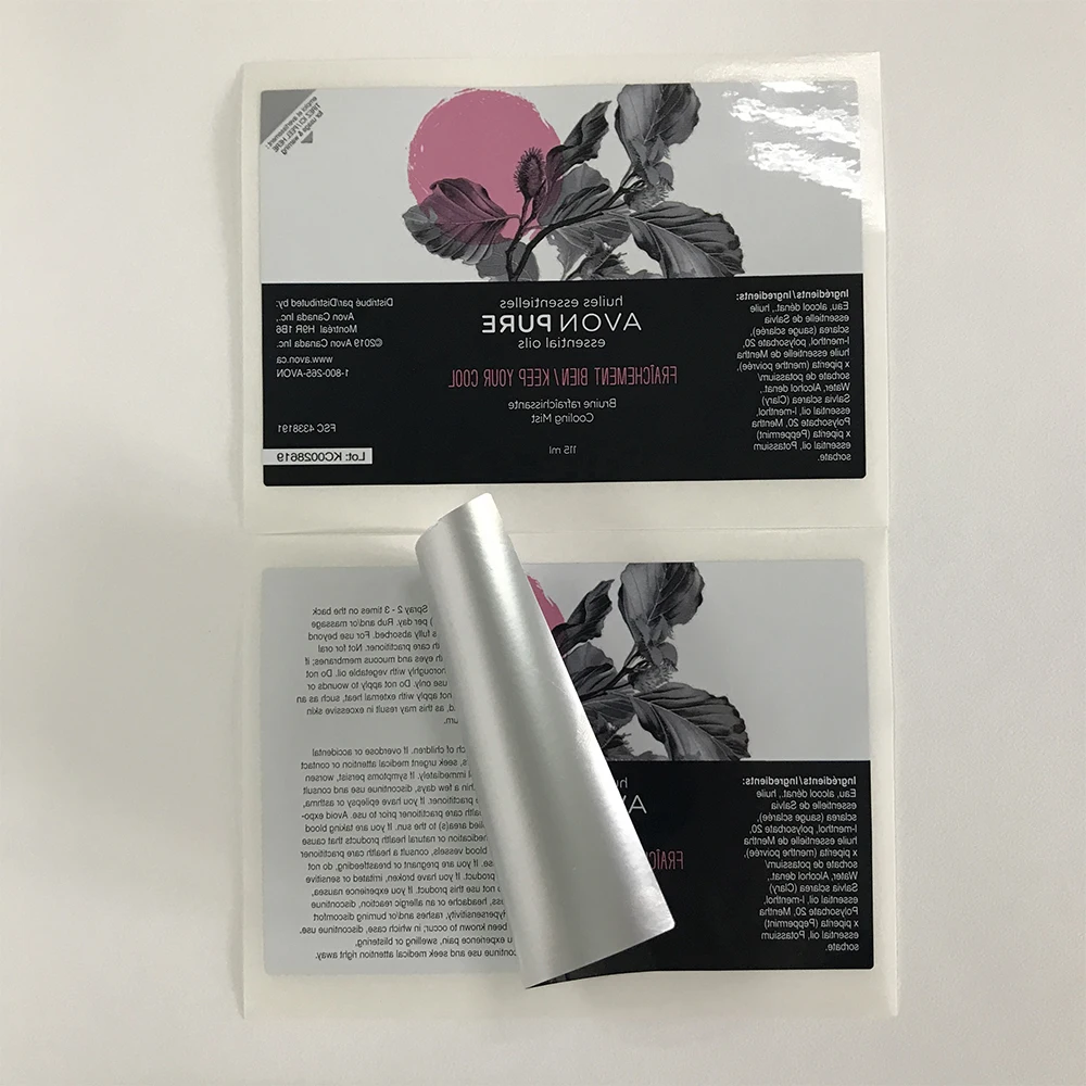 Printing Multilayered Sake Bottle Label Permanent Adhesive Glue White Vinyl Label Sticker