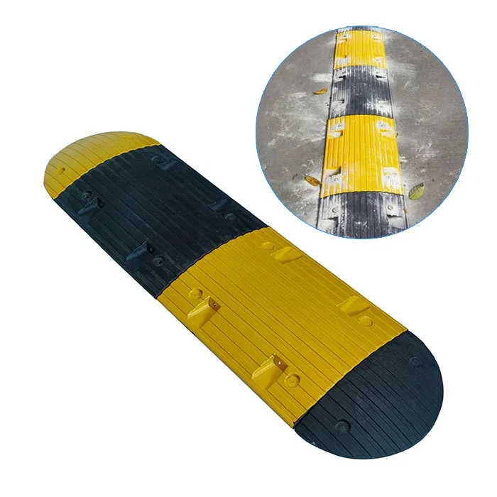 50*38*5 cm No odor Cost-effective Rubber Speed Breaker Yellow-Black Road Speed Bump/Hump For Traffic Safety