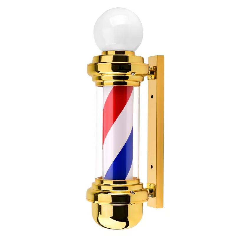 Classic Barber Pole Rotating LED Stripes Light Hair Salon Open Sign Red White Blue Waterproof Indoor Outdoor