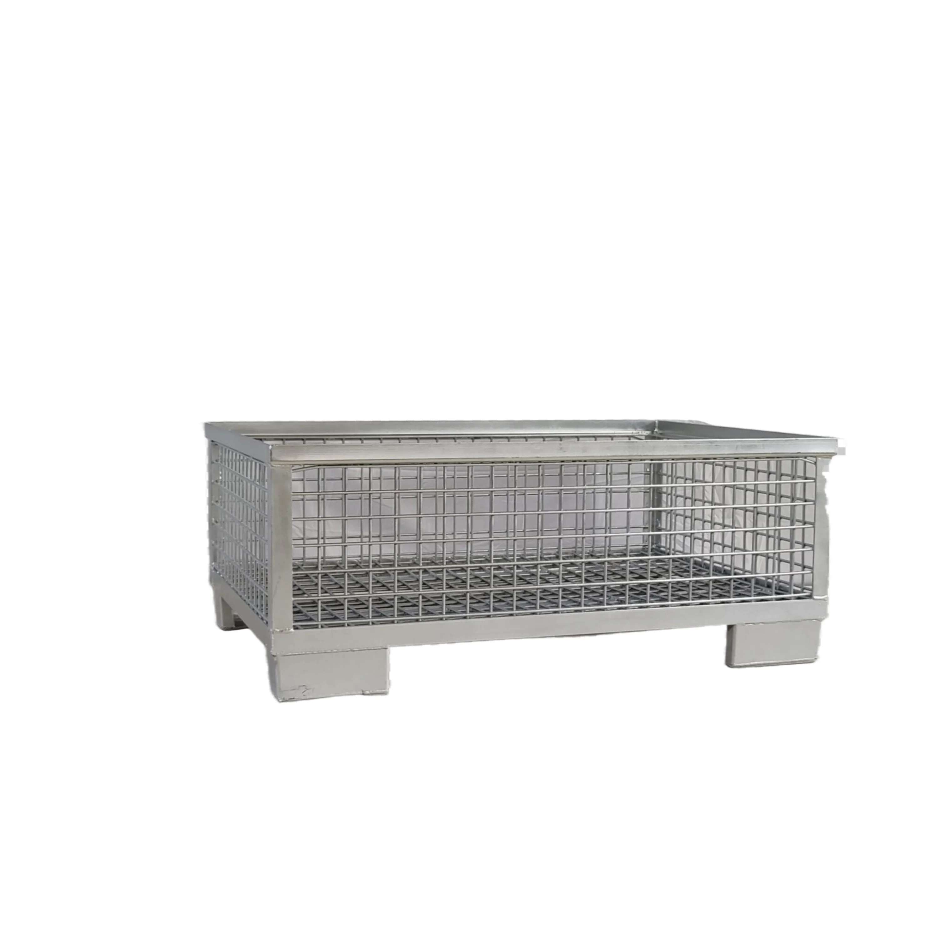 BHK 69 Stackable Collapsible Steel Pallet Cage Wire Mesh Container for auto repair factory