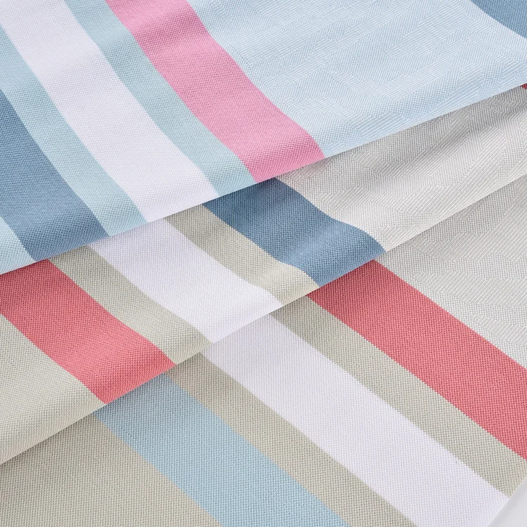 Custom Breathable Yarn Dyed Jacquard Knitted Fabric Stripe 95% Cotton 5% Spandex Polo Fabric