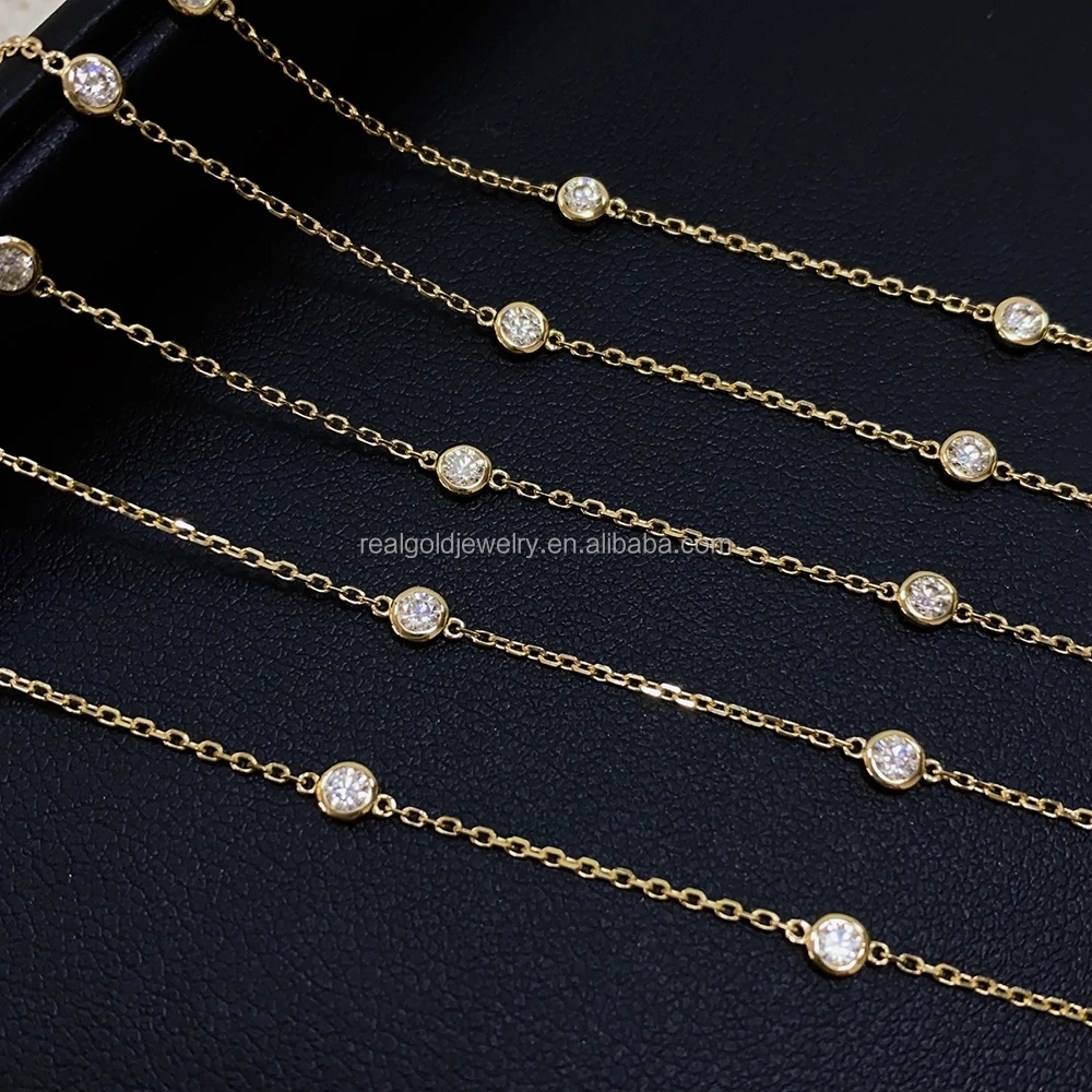 New Luxury Design 14K Au585 Real Gold Yellow CVD HPHT Lab Diamond Bracelets Charm Bracelet for Women Wedding Present Custom