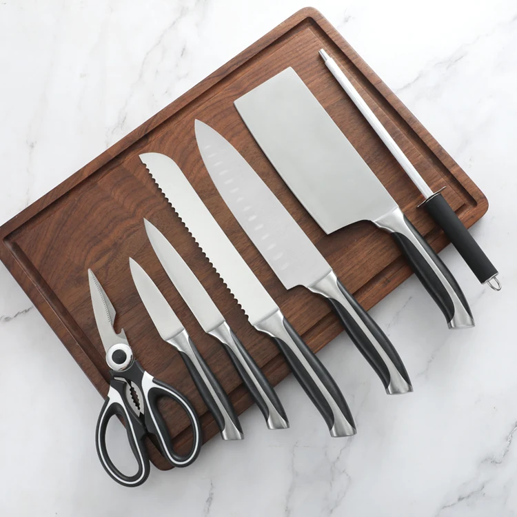 Лезвие ножей Nes из немецкой высокоуглеродистой стали набор кухонных для шеф-повара с ажурной ручкой