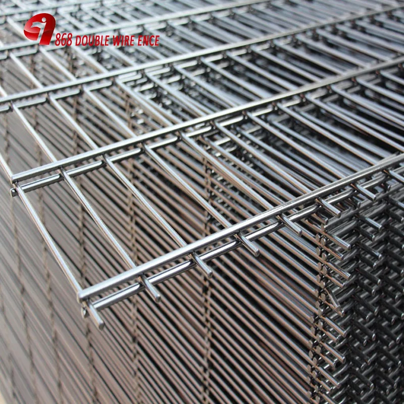 Double Wire Fence 656 868 Galvanized Welded Mesh 2D Fence Panels